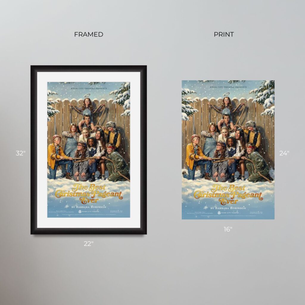 River City Theatre show poster for "The Best Christmas Pageant Ever" 