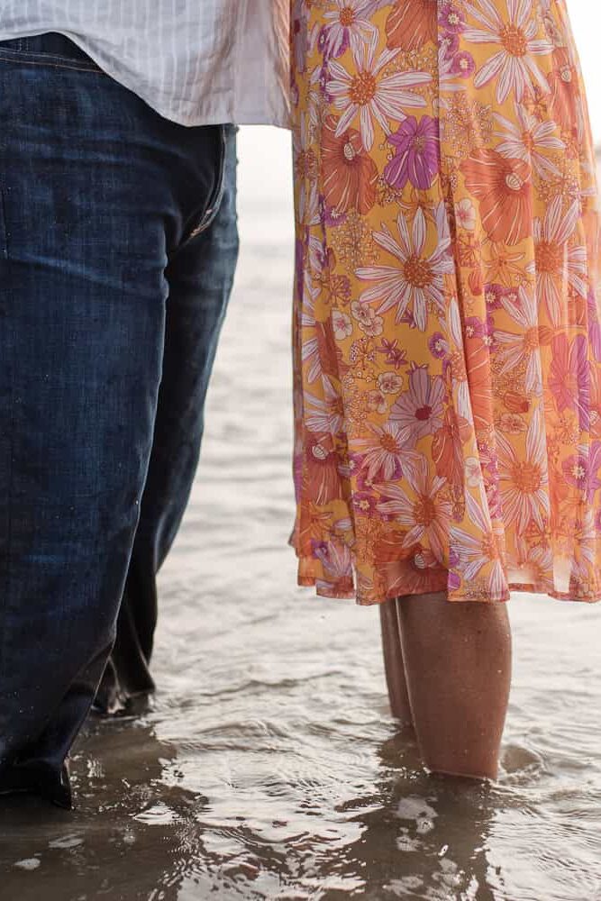Jacksonville FL Engagement Photo Session standing in water