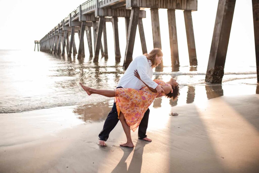 Jacksonville FL Engagement Photo Session sun burst