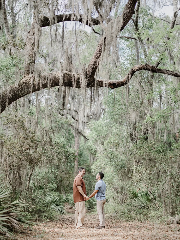 Same-sex engagement session Bogey Creek Preserve Jacksonville FL